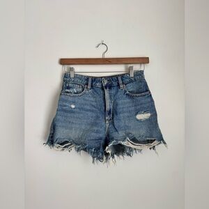 Dynamite Distressed Denim Cutoff Shorts - Blue